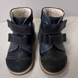 Memo Polo Kids Orthopedic Leather High Top Boots Navy Blue Size EU 23